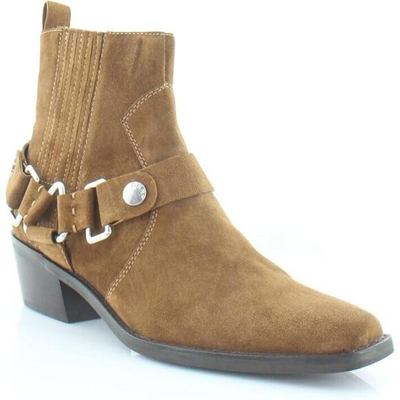 DKNY Mina Western Bootie Women's Boots US 7.5 Oiled Suede Latte/LAT - Picture 1 of 8